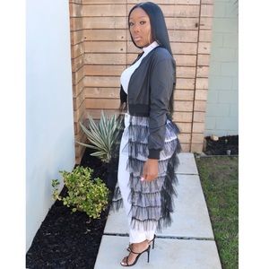 Ruffle Bomber Jacket